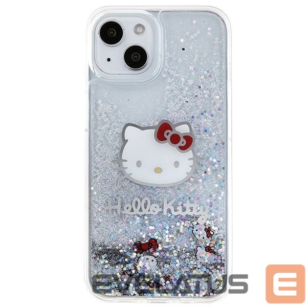Aizmugurējais vāciņš Hello Kitty Hello Kitty Liquid Glitter Charms Kitty Head case for iPhone 14 - silver