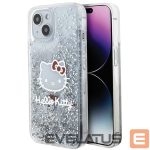 Aizmugurējais vāciņš Hello Kitty  Hello Kitty Liquid Glitter Charms Kitty Head case for iPhone 15 - silver 