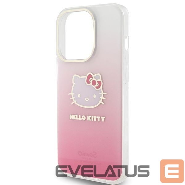 Aizmugurējais vāciņš Hello Kitty Hello Kitty IML Gradient Electrop Kitty Head case for iPhone 15 Pro Max - pink