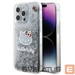 Aizmugurējais vāciņš Hello Kitty  Hello Kitty Liquid Glitter Charms Kitty Head case for iPhone 15 Pro Max - silver 