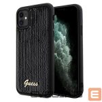 Aizmugurējais vāciņš Guess  Guess Sequin Script Metal case for iPhone 11 / Xr - black 