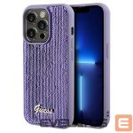 Aizmugurējais vāciņš Guess  Guess Sequin Script Metal case for iPhone 13 Pro / 13 - purple 