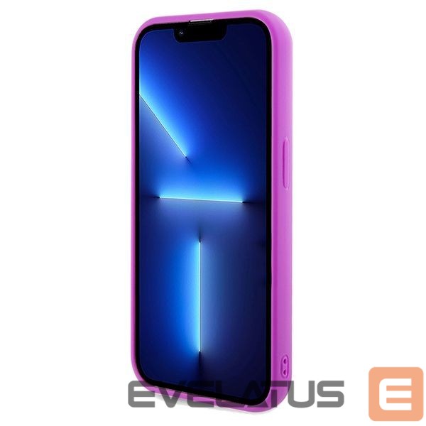 Aizmugurējais vāciņš Guess Guess Disco Metal Script case for iPhone 14 Pro - fuchsia