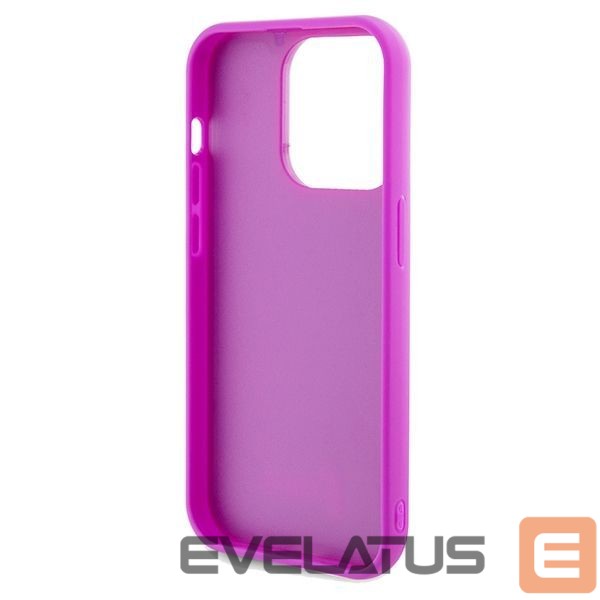 Aizmugurējais vāciņš Guess Guess Disco Metal Script case for iPhone 14 Pro - fuchsia