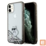 Aizmugurējais vāciņš Karl Lagerfeld  Karl Lagerfeld Liquid Glitter Choupette case for iPhone 11 / Xr - transparent 
