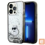 Aizmugurējais vāciņš Karl Lagerfeld  Karl Lagerfeld Liquid Glitter Choupette case for iPhone 14 Pro - transparent 