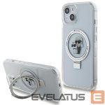 Aizmugurējais vāciņš Karl Lagerfeld  Karl Lagerfeld Ring Stand Karl&Choupette MagSafe case for iPhone 14 / 15 / 13 - white 