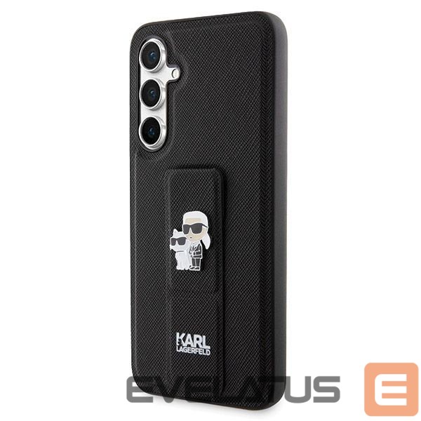Aizmugurējais vāciņš Karl Lagerfeld Karl Lagerfeld Gripstand Saffiano Karl&Choupette Pins case for Samsung Galaxy S23 FE - black