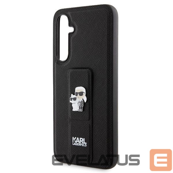 Aizmugurējais vāciņš Karl Lagerfeld Karl Lagerfeld Gripstand Saffiano Karl&Choupette Pins case for Samsung Galaxy S23 FE - black