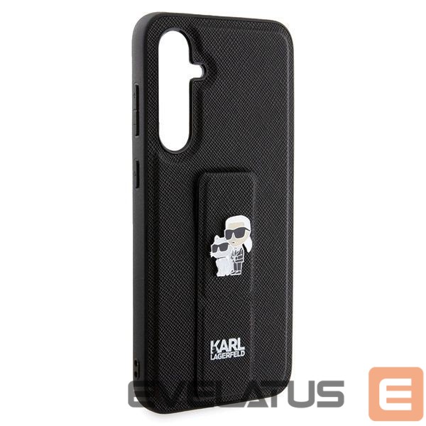 Aizmugurējais vāciņš Karl Lagerfeld Karl Lagerfeld Gripstand Saffiano Karl&Choupette Pins case for Samsung Galaxy S23 FE - black