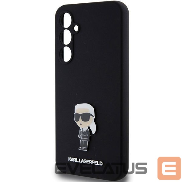 Aizmugurējais vāciņš Karl Lagerfeld Karl Lagerfeld Silicone Ikonik Metal Pin case for Samsung Galaxy S23 FE - black