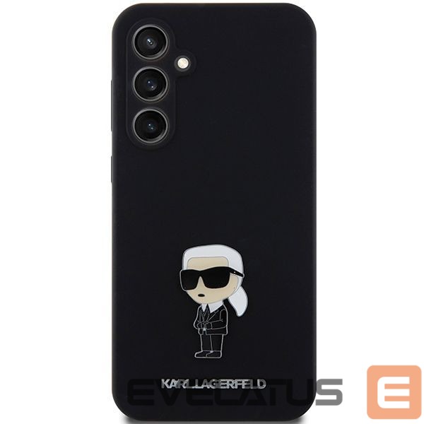 Aizmugurējais vāciņš Karl Lagerfeld Karl Lagerfeld Silicone Ikonik Metal Pin case for Samsung Galaxy S23 FE - black