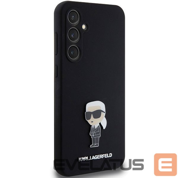 Aizmugurējais vāciņš Karl Lagerfeld Karl Lagerfeld Silicone Ikonik Metal Pin case for Samsung Galaxy S23 FE - black