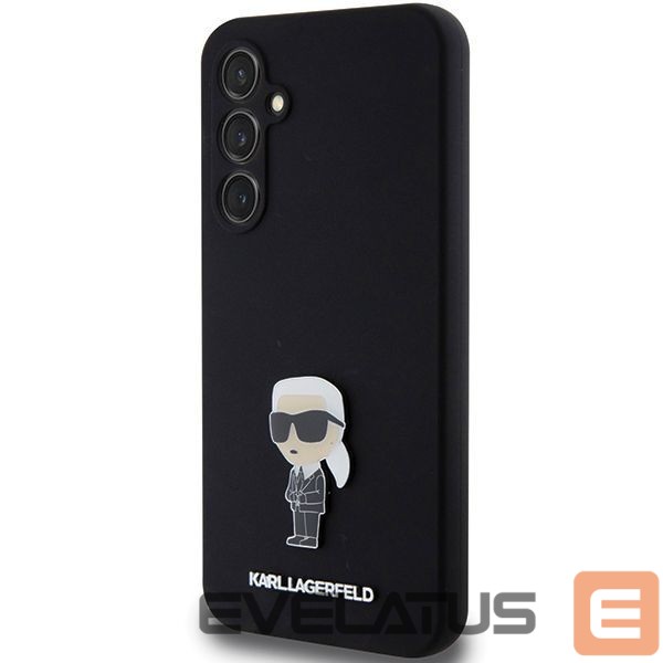 Aizmugurējais vāciņš Karl Lagerfeld Karl Lagerfeld Silicone Ikonik Metal Pin case for Samsung Galaxy S23 FE - black
