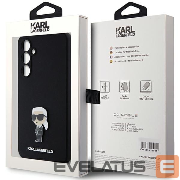 Aizmugurējais vāciņš Karl Lagerfeld Karl Lagerfeld Silicone Ikonik Metal Pin case for Samsung Galaxy S23 FE - black