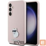Aizmugurējais vāciņš Karl Lagerfeld  Karl Lagerfeld Silicone Choupette Metal Pin case for Samsung Galaxy S23 FE - pink 