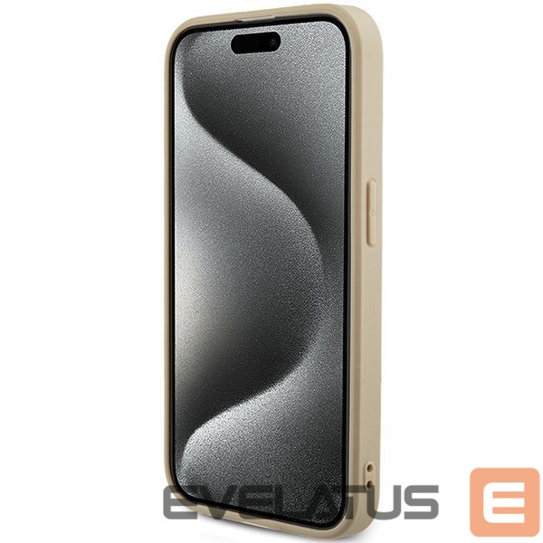 Aizmugurējais vāciņš Guess Guess Saffiano Iridescent Script case for iPhone 14 Pro Max - gold