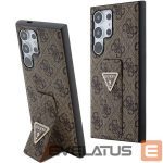 Cits mobilo telefonu aksesuārs Guess  Guess Grip Stand 4G Triangle Strass Case for Samsung Galaxy S24 Ultra - Brown 