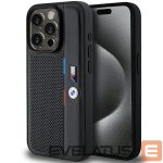 Aizmugurējais vāciņš BMW  BMW Perforated Tricolor Line case for iPhone 15 Pro - black 