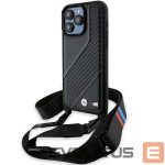 Aizmugurējais vāciņš BMW  BMW M Edition Carbon Stripe & Strap case for iPhone 15 Pro Max - black 