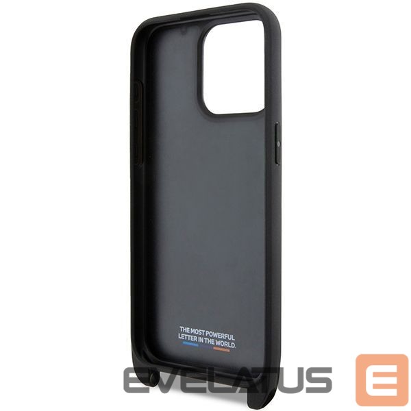 Aizmugurējais vāciņš BMW BMW M Edition Carbon Tricolor Lines & Strap case for iPhone 15 Pro Max - black