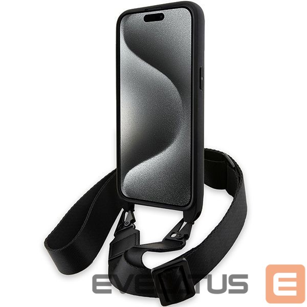 Aizmugurējais vāciņš BMW BMW M Edition Carbon Tricolor Lines & Strap case for iPhone 15 Pro Max - black