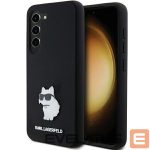 Aizmugurējais vāciņš Karl Lagerfeld  Karl Lagerfeld Silicone Choupette Metal Pin case for Samsung Galaxy S23 - black 
