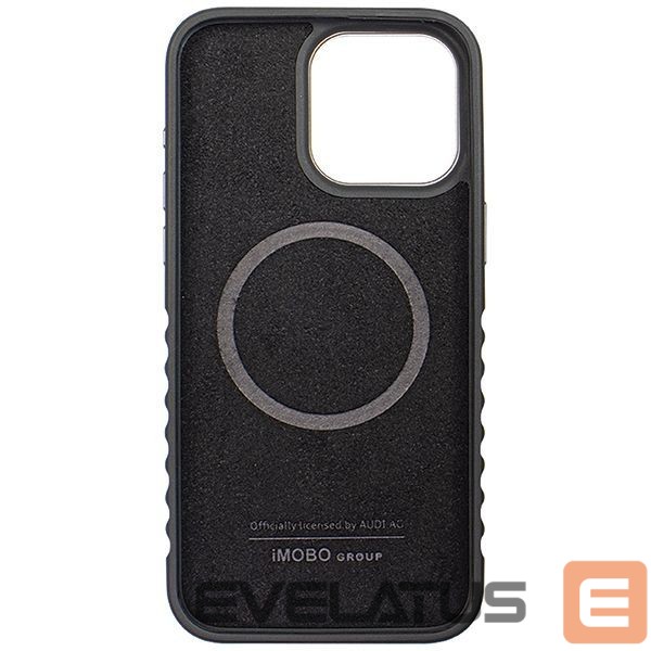 Cits mobilo telefonu aksesuārs Audi Audi Genuine Leather case with MagSafe for iPhone 15 Pro - black and red