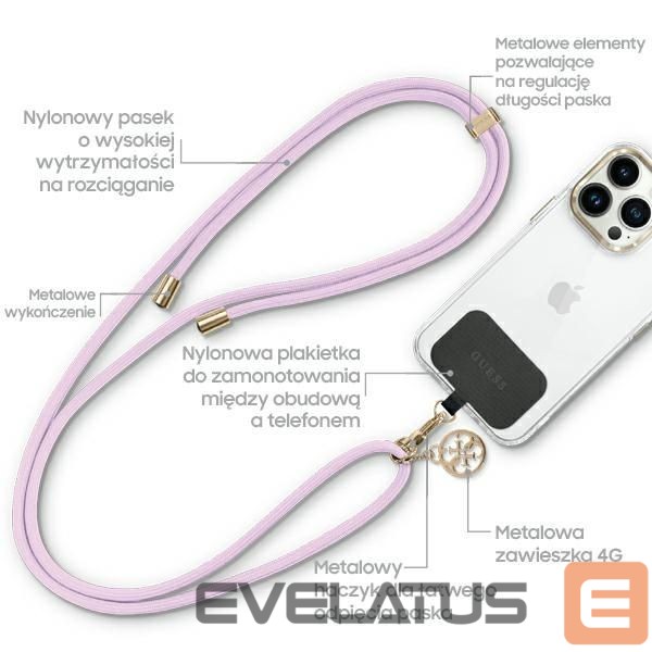 Cits mobilo telefonu aksesuārs Guess Guess CBDY Cord phone strap - lilac