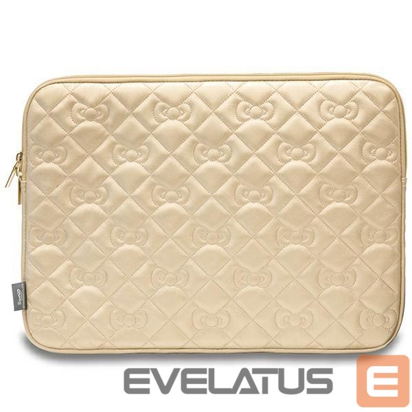 Cits mobilo telefonu aksesuārs Hello Kitty Hello Kitty Zip PU Quilted Bows case for a 14" laptop - gold