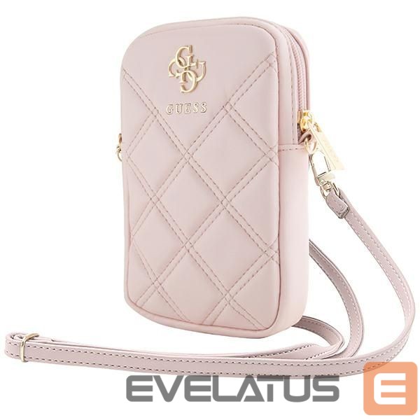 Cits mobilo telefonu aksesuārs Guess Guess Zip Quilted 4G bag - pink