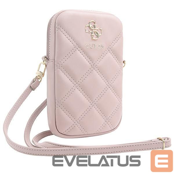 Cits mobilo telefonu aksesuārs Guess Guess Zip Quilted 4G bag - pink