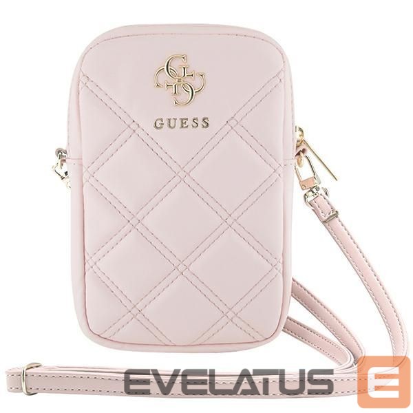Cits mobilo telefonu aksesuārs Guess Guess Zip Quilted 4G bag - pink