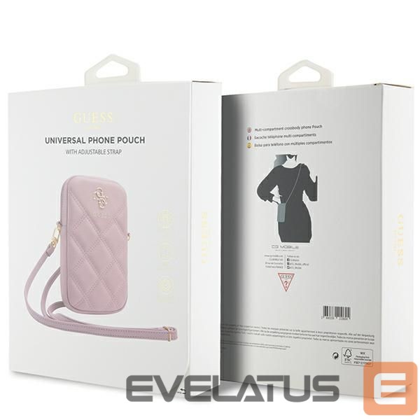 Cits mobilo telefonu aksesuārs Guess Guess Zip Quilted 4G bag - pink