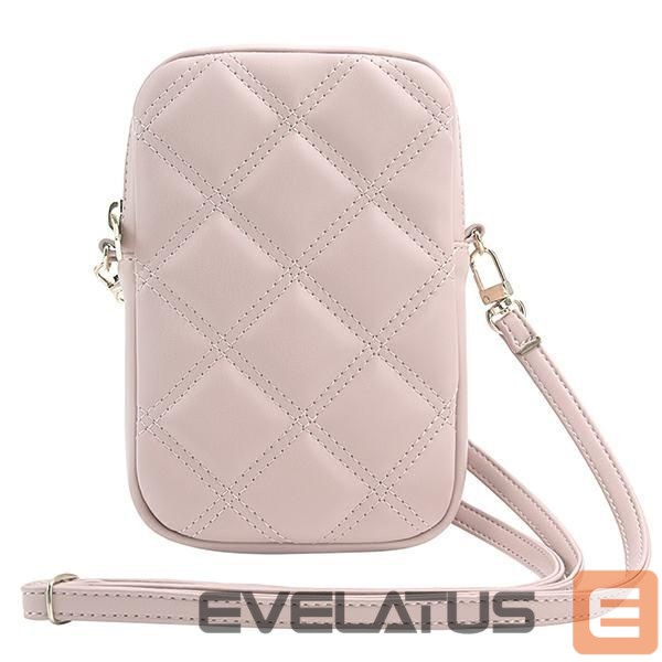 Cits mobilo telefonu aksesuārs Guess Guess Zip Quilted 4G bag - pink