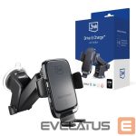 Auto turētājs 3MK  3mk Drive & Charge car phone holder for grille/window/cockpit with inductive charger - black 