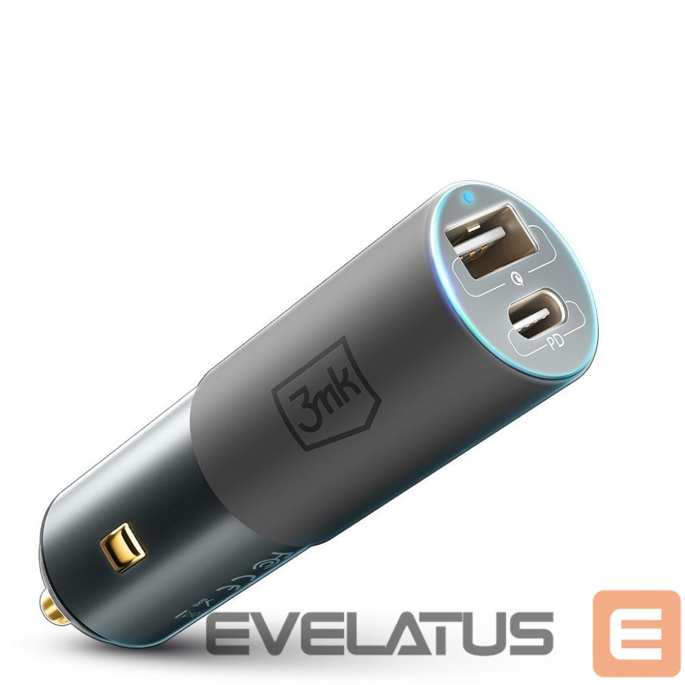 Kabelis 3MK 3mk Hyper Car Charger USB-C USB-A 100W - silver