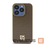 Cits mobilo telefonu aksesuārs DKNY  DKNY Leather Pattern Metal Logo MagSafe case for iPhone 15 / 14 / 13 - brown 