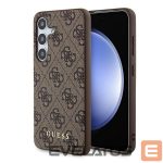 Aizmugurējais vāciņš Guess - Guess 4G Metal Gold Logo case for Samsung Galaxy A35 - brown Brown