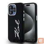 Cits mobilo telefonu aksesuārs Karl Lagerfeld  Karl Lagerfeld Silicone Metal Script Logo case for iPhone 15 Pro - black 