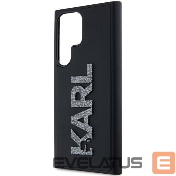 Cits mobilo telefonu aksesuārs Karl Lagerfeld Karl Lagerfeld 3D Rubber Glitter Logo case for Samsung Galaxy S24 Ultra - black