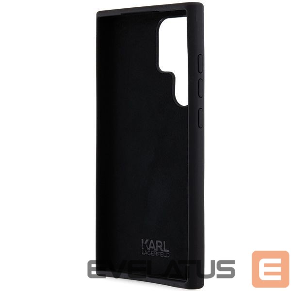 Cits mobilo telefonu aksesuārs Karl Lagerfeld Karl Lagerfeld Silicone Karl&Choupette Metal Pin case for Samsung Galaxy S24 Ultra - black