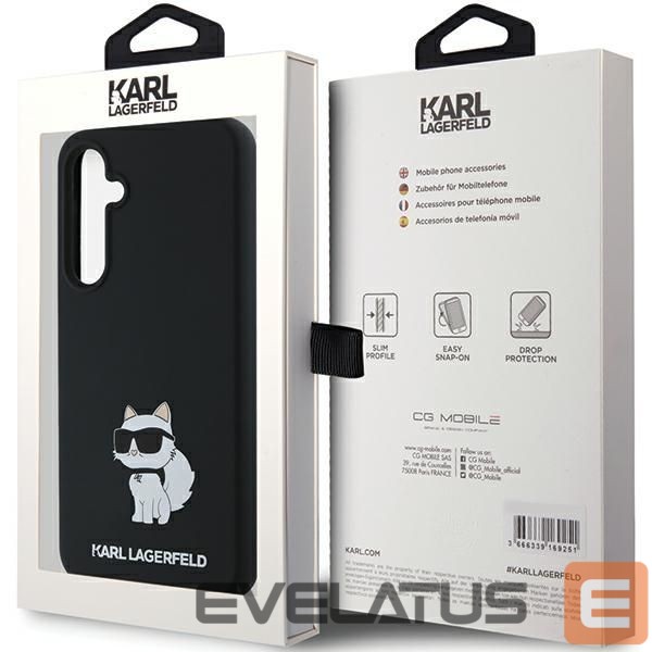Cits mobilo telefonu aksesuārs Karl Lagerfeld Karl Lagerfeld Silicone Choupette case for Samsung Galaxy A35 - black