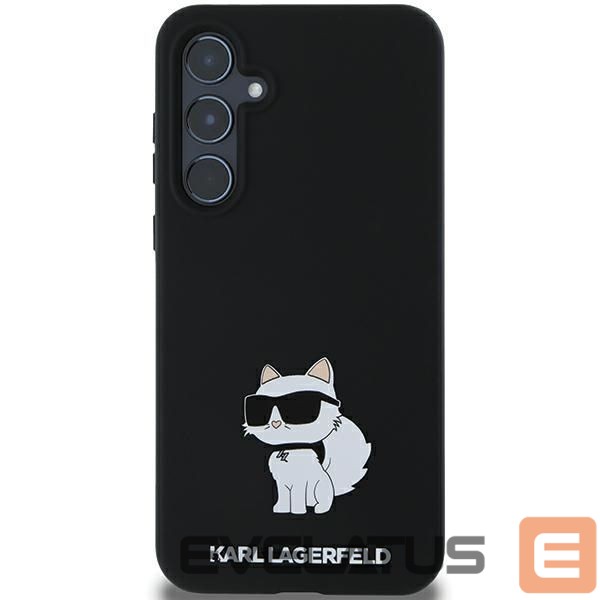 Cits mobilo telefonu aksesuārs Karl Lagerfeld Karl Lagerfeld Silicone Choupette case for Samsung Galaxy A35 - black
