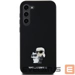 Cits mobilo telefonu aksesuārs Karl Lagerfeld  Karl Lagerfeld Silicone Karl&Choupette Metal Pin case for Samsung Galaxy A35 - black 