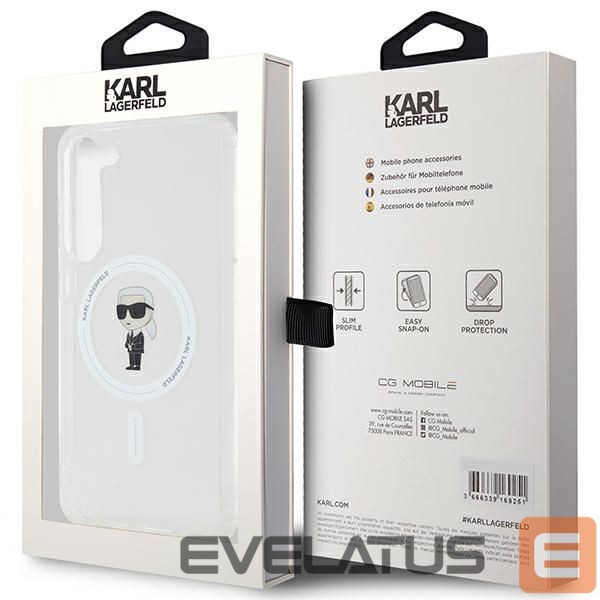 Cits mobilo telefonu aksesuārs Karl Lagerfeld Karl Lagerfeld IML Ikonik MagSafe case for Samsung Galaxy S24+ - transparent