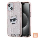 Cits mobilo telefonu aksesuārs Karl Lagerfeld  Karl Lagerfeld IML Choupette Head & Monogram case for iPhone 14 / 15 / 13 - pink 