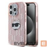Cits mobilo telefonu aksesuārs Karl Lagerfeld  Karl Lagerfeld IML Choupette Head & Monogram case for iPhone 15 Pro - pink 