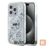 Cits mobilo telefonu aksesuārs Karl Lagerfeld  Karl Lagerfeld Liquid Glitter Karl Head MagSafe case for iPhone 15 Pro - transparent 