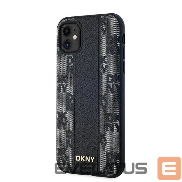 Cits mobilo telefonu aksesuārs DKNY DKNY Leather Checkered Mono Pattern MagSafe Case for iPhone 11 / Xr - Black